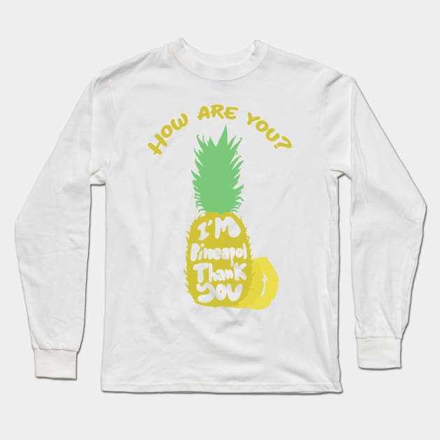 Funny Cool Summer Pineapple Tropical Design Long Sleeve T-Shirt by CreamPie